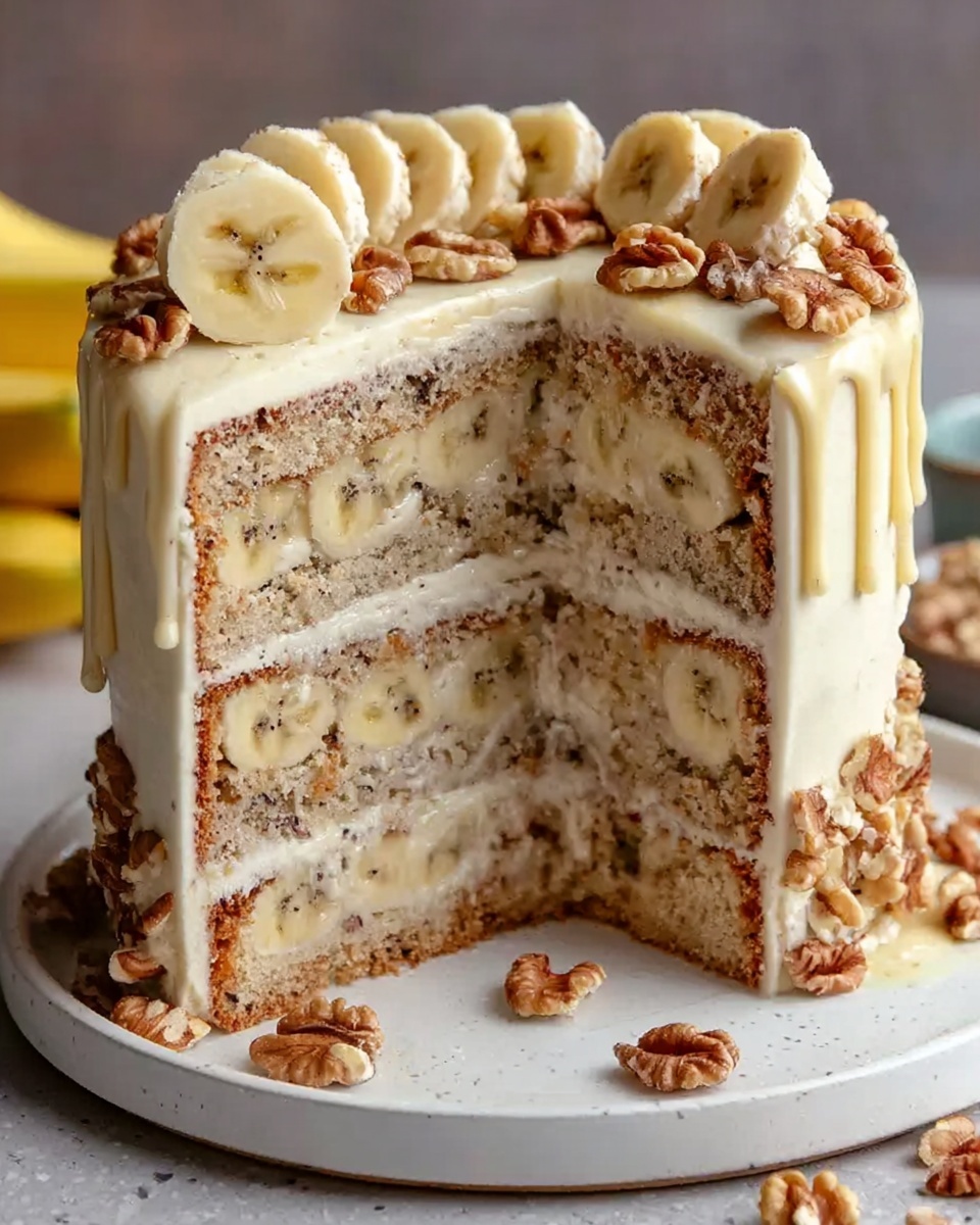 Heavenly Banana Walnut Cream Cake Recipe - Recipe Image