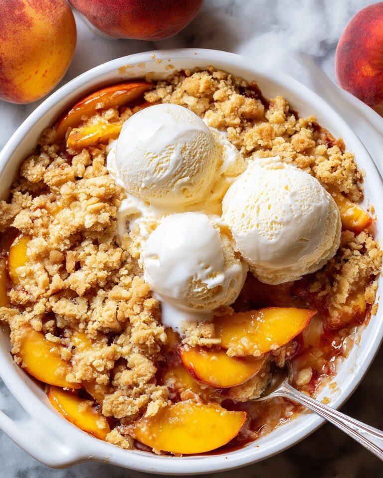 Peach Cobbler with Vanilla Ice Cream Recipe