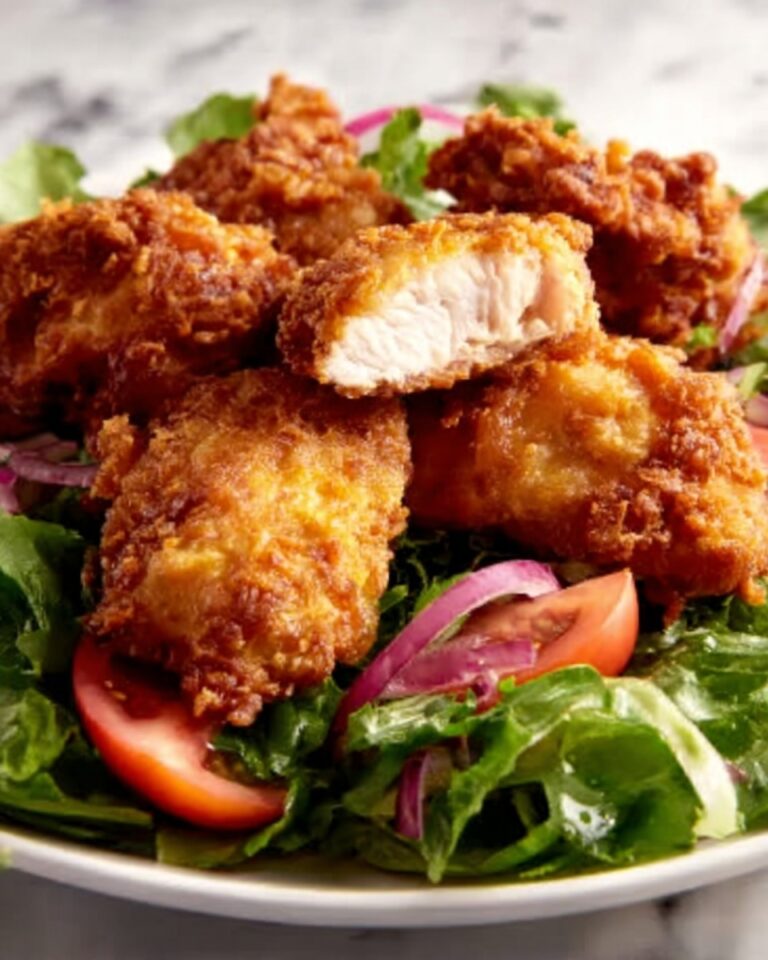 Air Fried Chicken Tender Salad with Honey Mustard Recipe