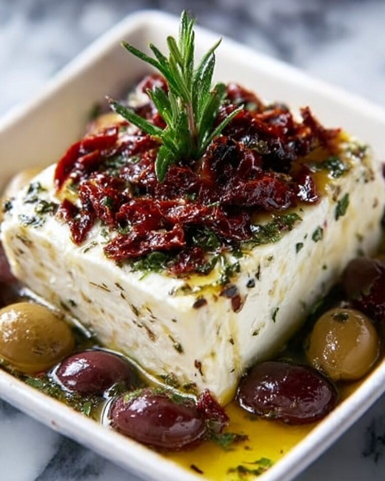 Baked Feta with Olives and Sun-Dried Tomatoes Recipe
