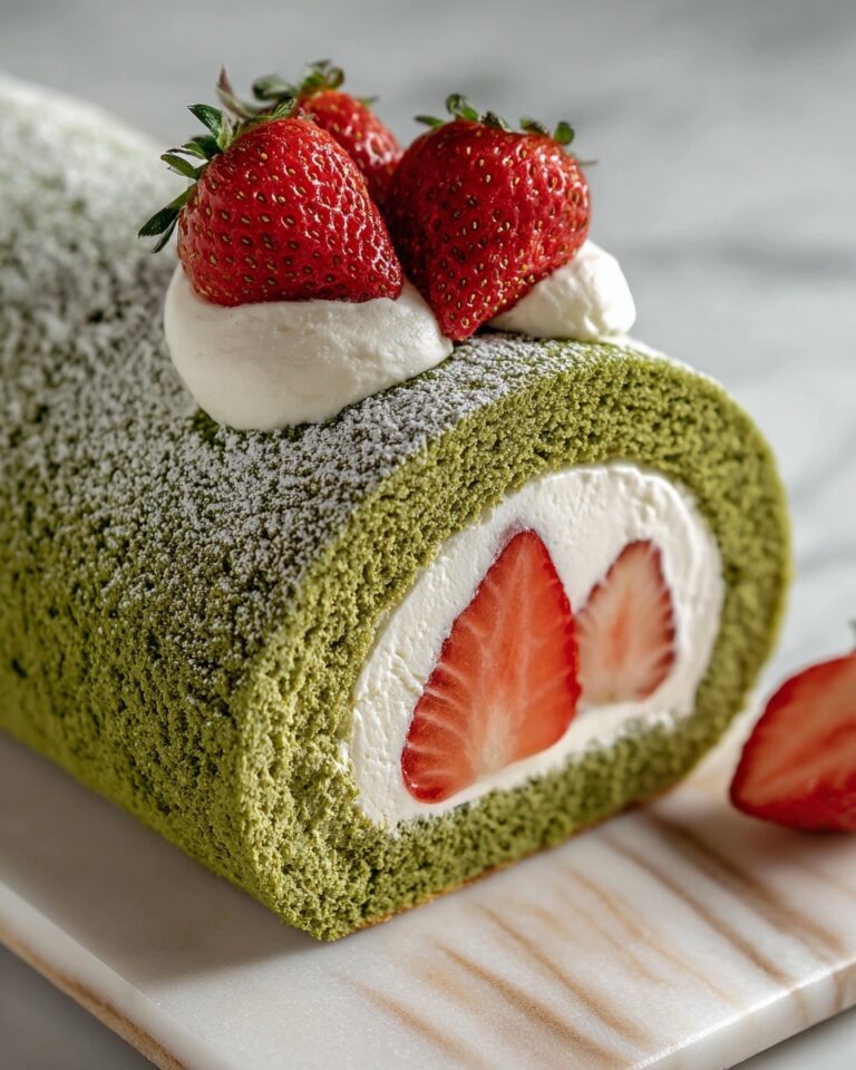 Matcha & Strawberry Roulade Recipe