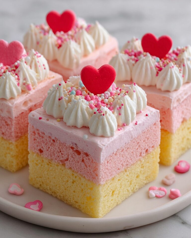 Pink Vanilla Cake Squares Recipe