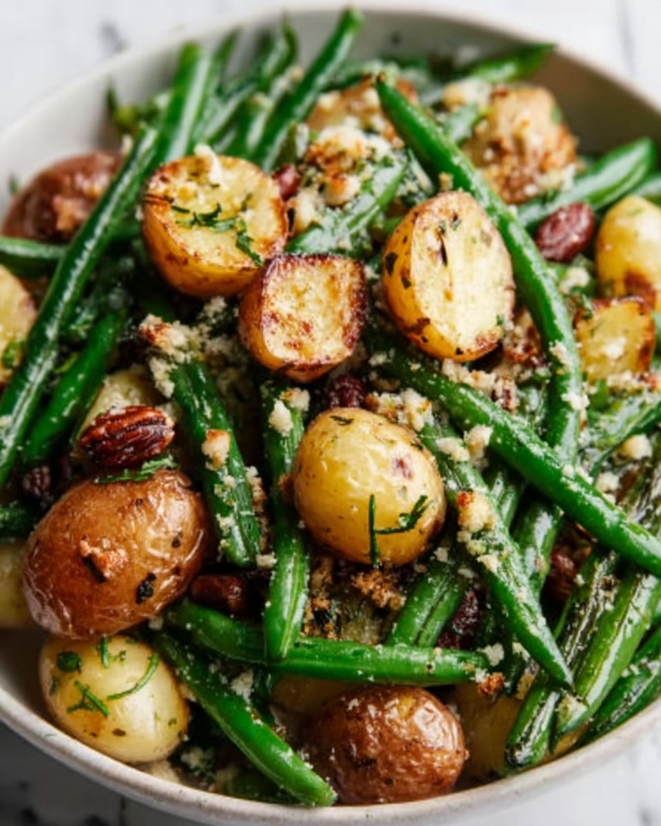 Warm Green Bean Salad with Crispy Roasted Potatoes Recipe - Recipe Image