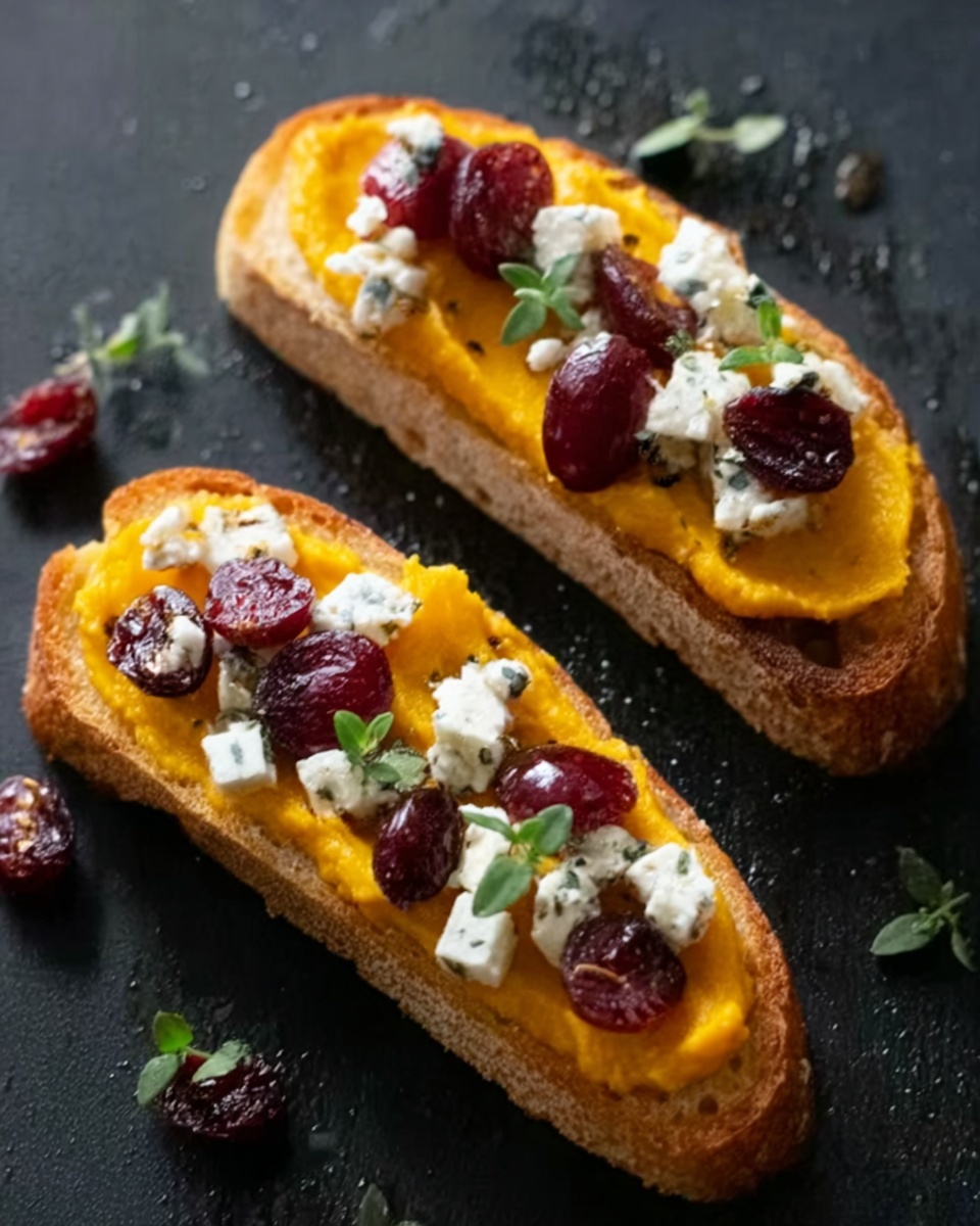 Butternut Squash, Cranberry, and Goat Cheese Crostini Recipe - Recipe Image