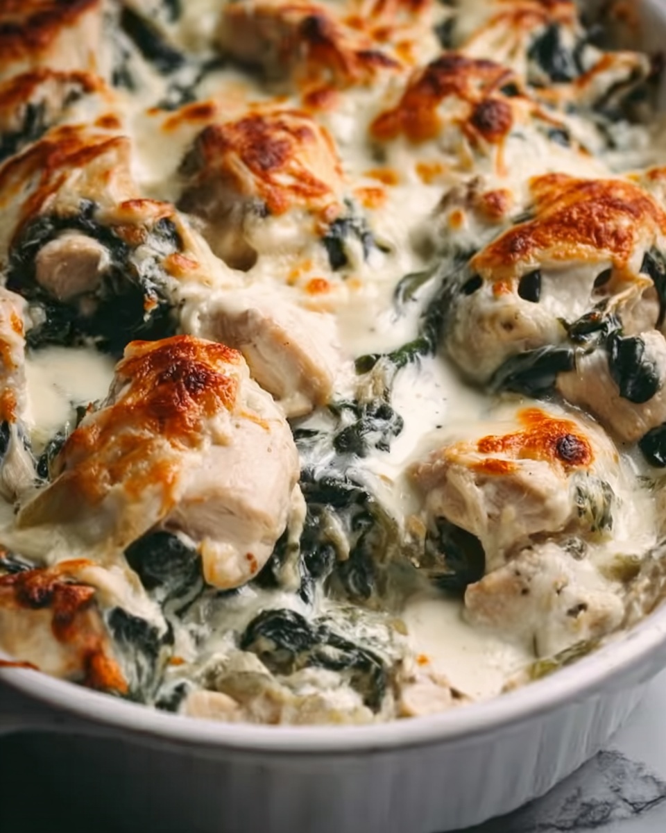 Creamy Chicken and Spinach Casserole Recipe - Recipe Image