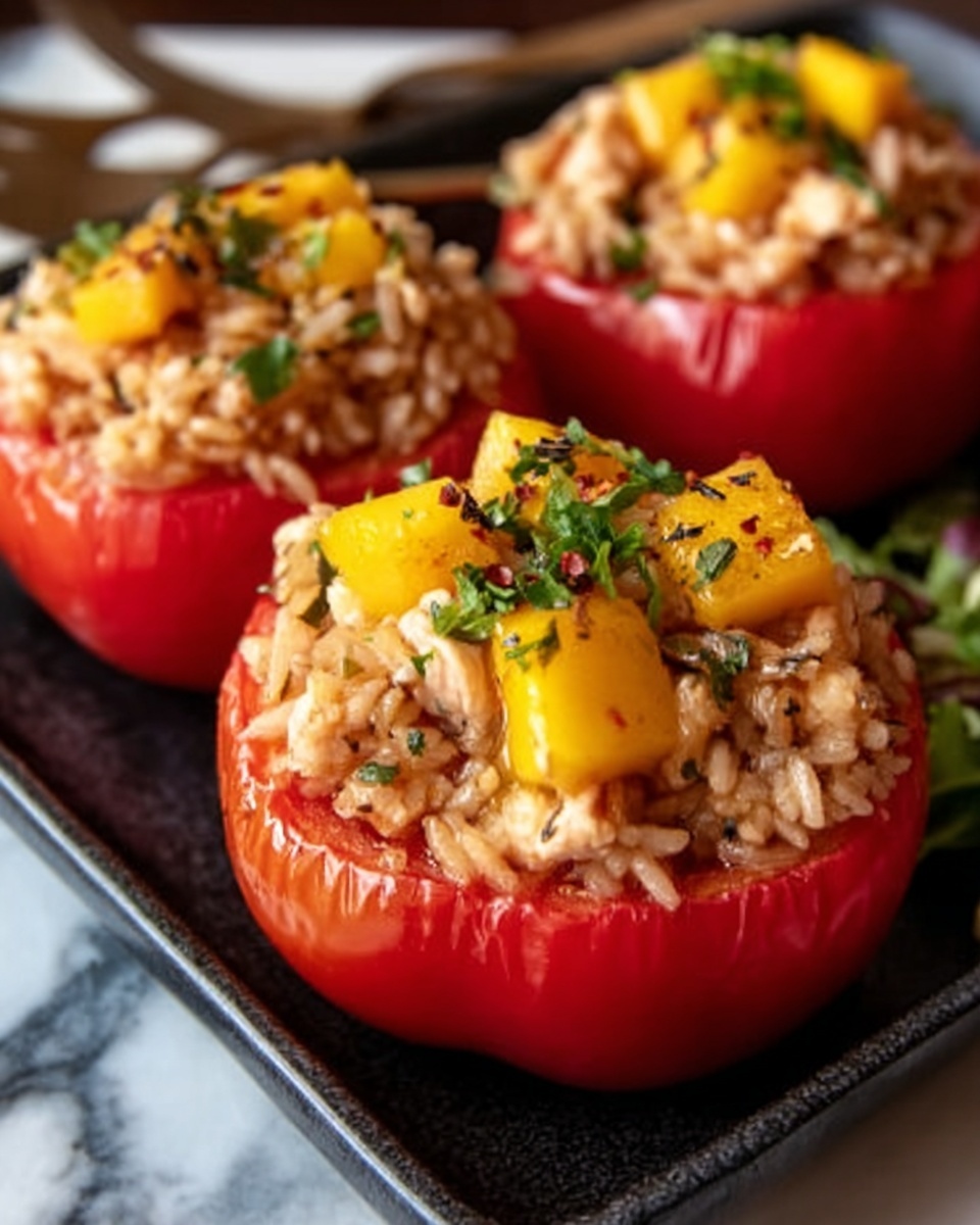 Teriyaki Pineapple Chicken & Rice Stuffed Peppers Recipe - Recipe Image