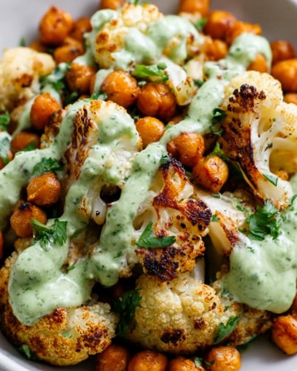 Roasted Cauliflower and Chickpeas with Herby Tahini Sauce Recipe - Recipe Image