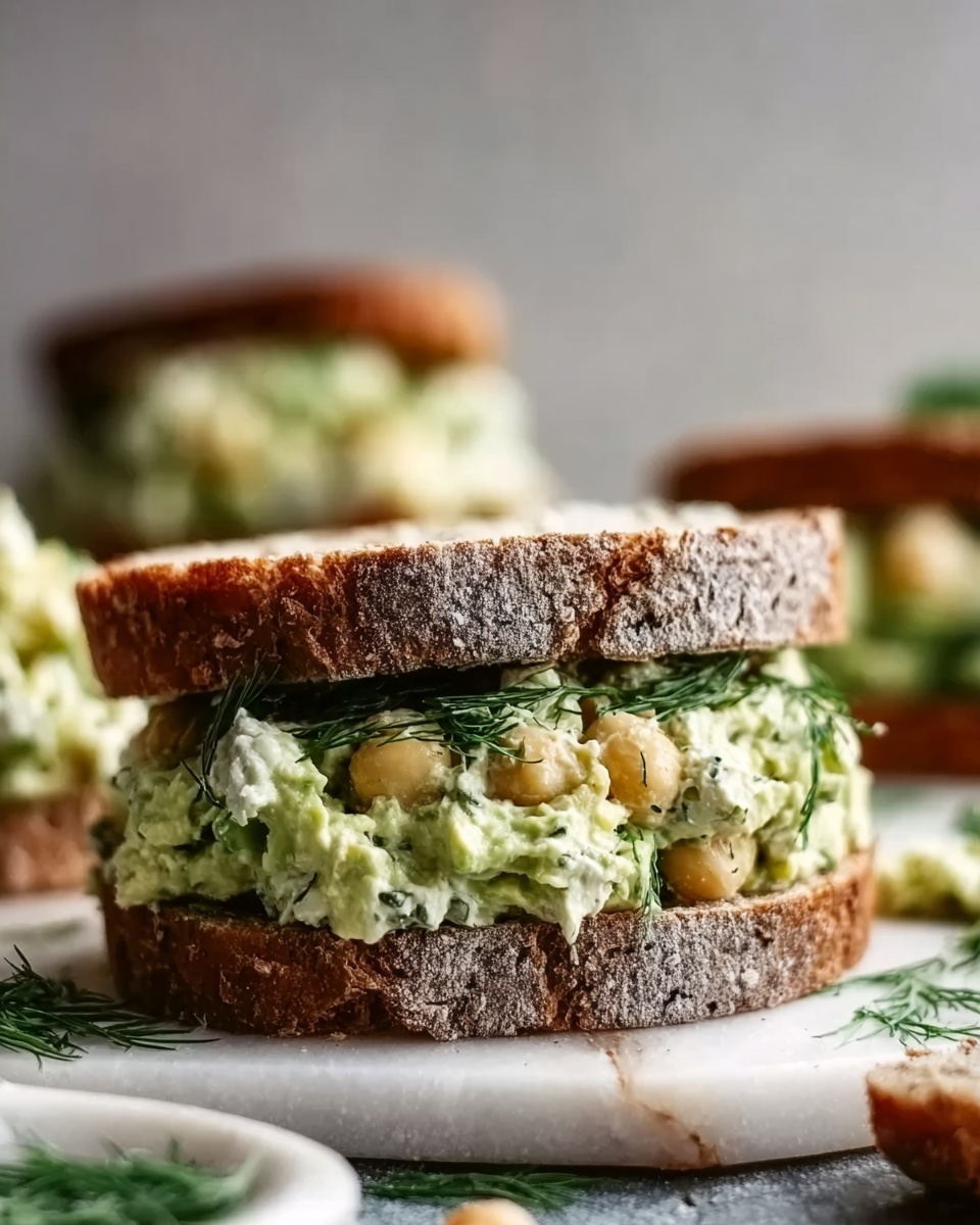 Smashed Chickpea Avocado Dill Pickle Sandwiches Recipe - Recipe Image
