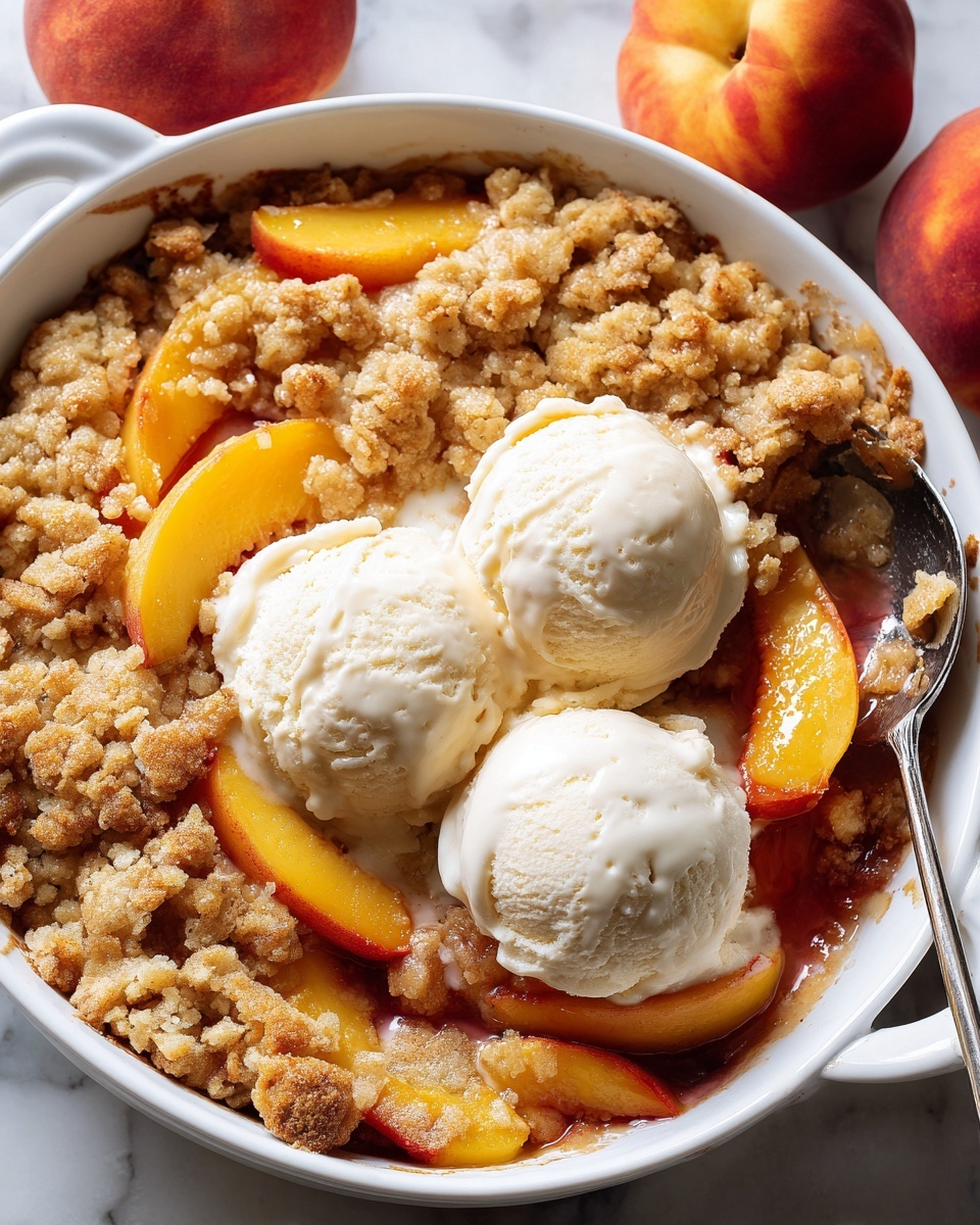 Peach Cobbler with Vanilla Ice Cream Recipe - Recipe Image