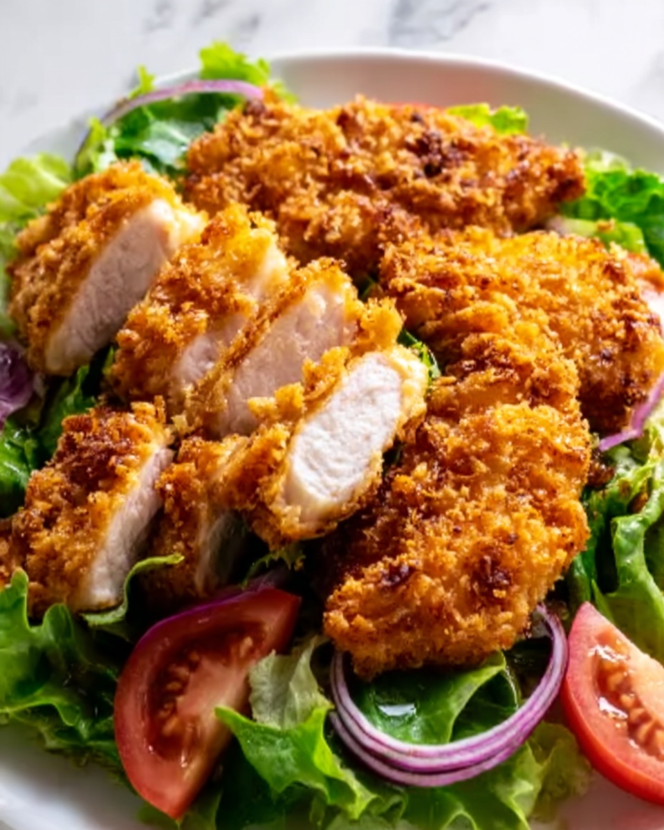 Air Fried Chicken Tender Salad with Honey Mustard Recipe - Recipe Image