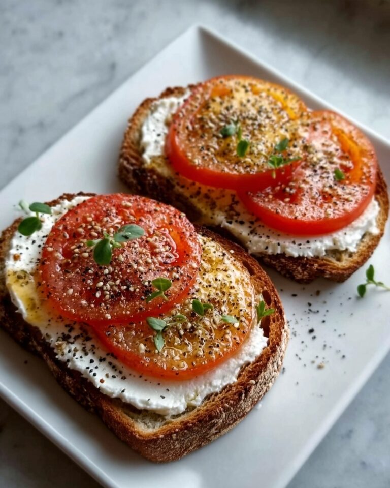 Ricotta & Tomato Toast with Sesame Seeds & Olive Oil Recipe