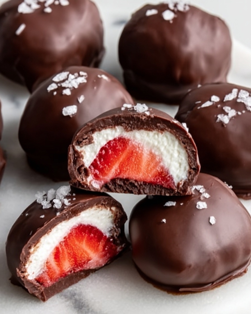 Chocolate Covered Strawberry Frozen Yogurt Bites Recipe - Recipe Image