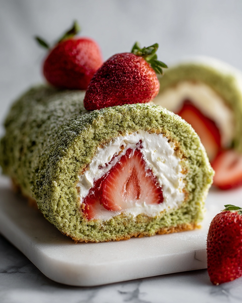 Matcha & Strawberry Roulade Recipe - Recipe Image