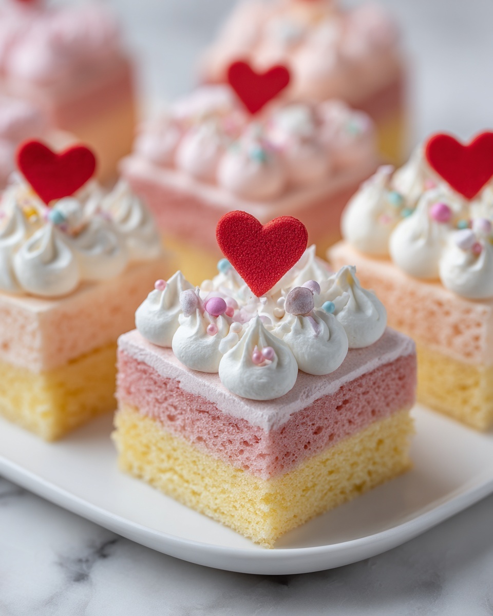 Pink Vanilla Cake Squares Recipe - Recipe Image