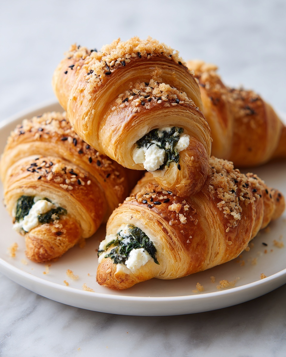 Savory Spinach and Cheese Stuffed Crescent Rolls Recipe - Recipe Image