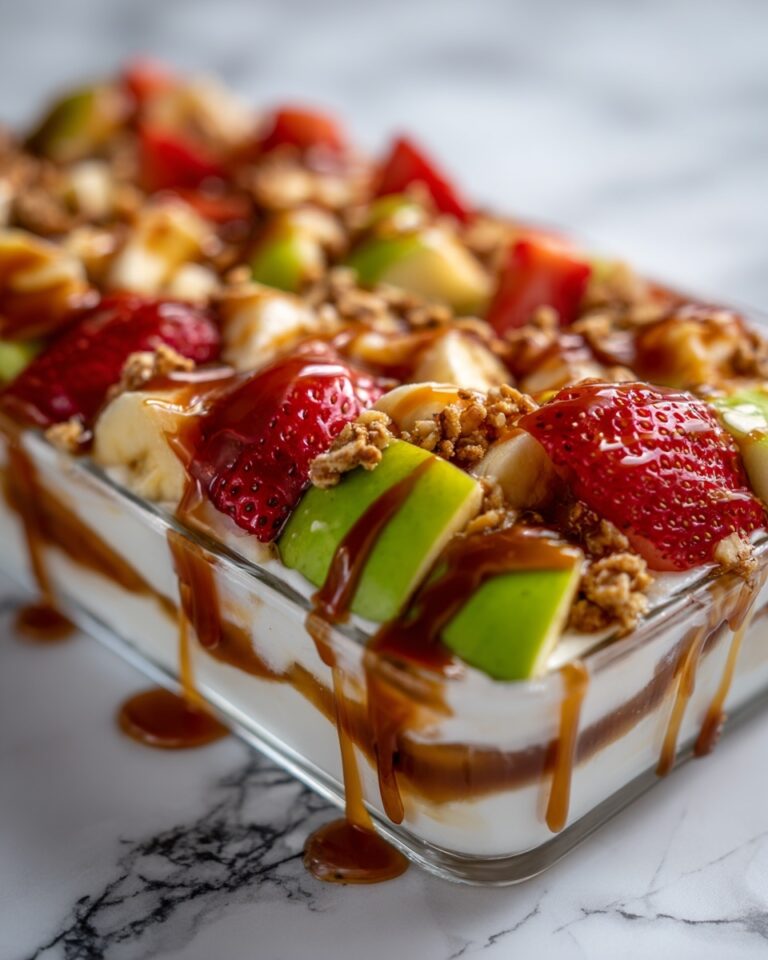Cheesecake Fruit Salad with Caramel Drizzle Recipe