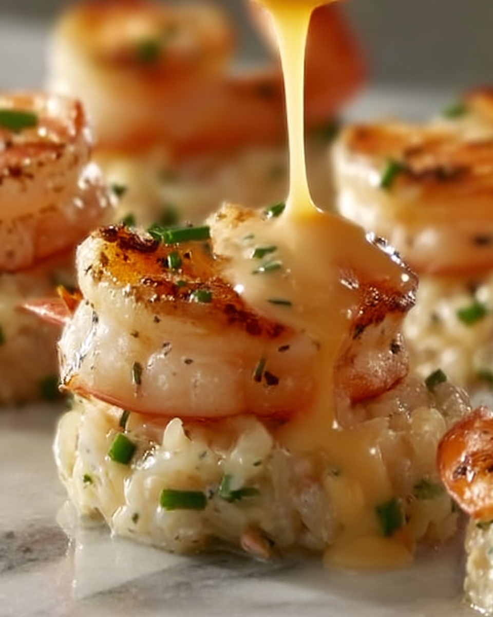 Shrimp and Scallion Grit Cups with Creamy Cheese Center Recipe - Recipe Image
