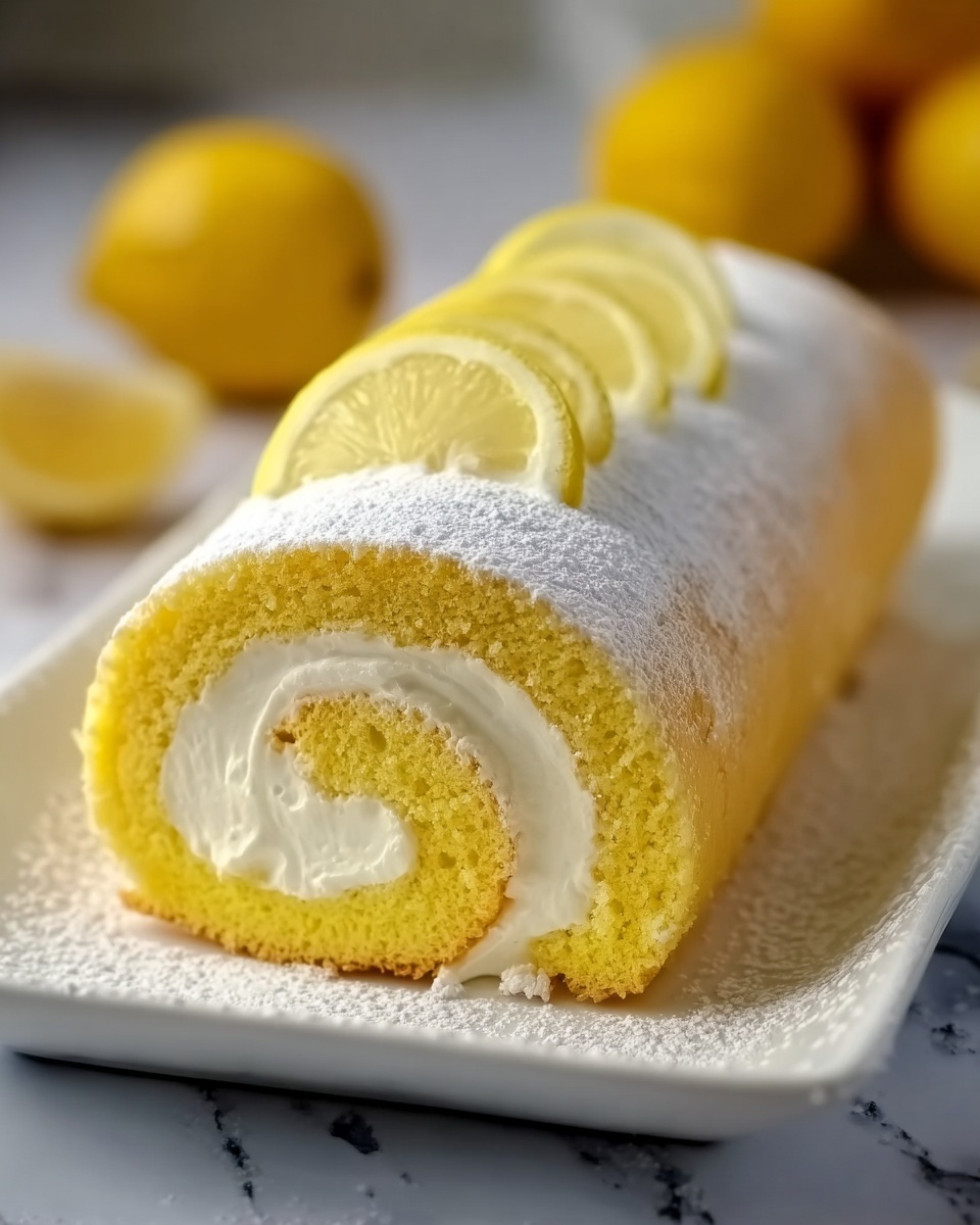 Velvet Lemon Cream Roll Cake Recipe - Recipe Image