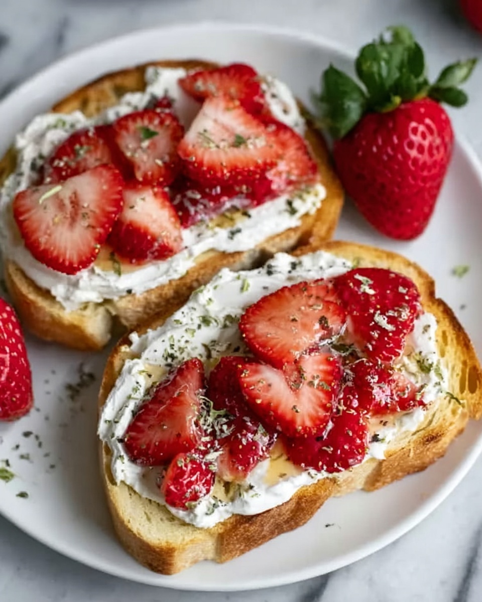 Roasted Strawberry Whipped Ricotta Toast Recipe - Recipe Image