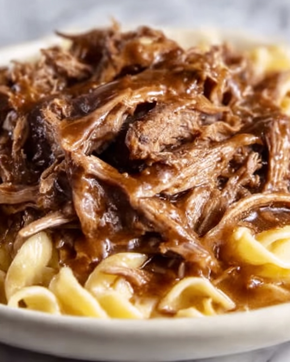 Crock Pot Mississippi Beef Noodles Recipe - Recipe Image