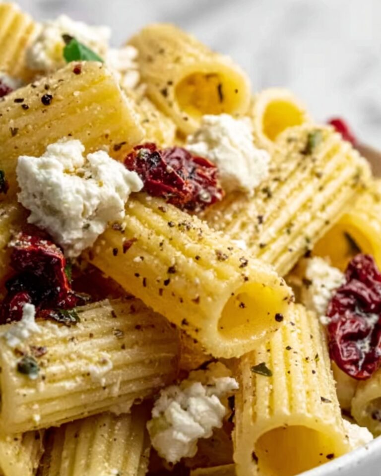 Feta & Cranberry Rigatoni Salad with Lemon Vinaigrette Recipe
