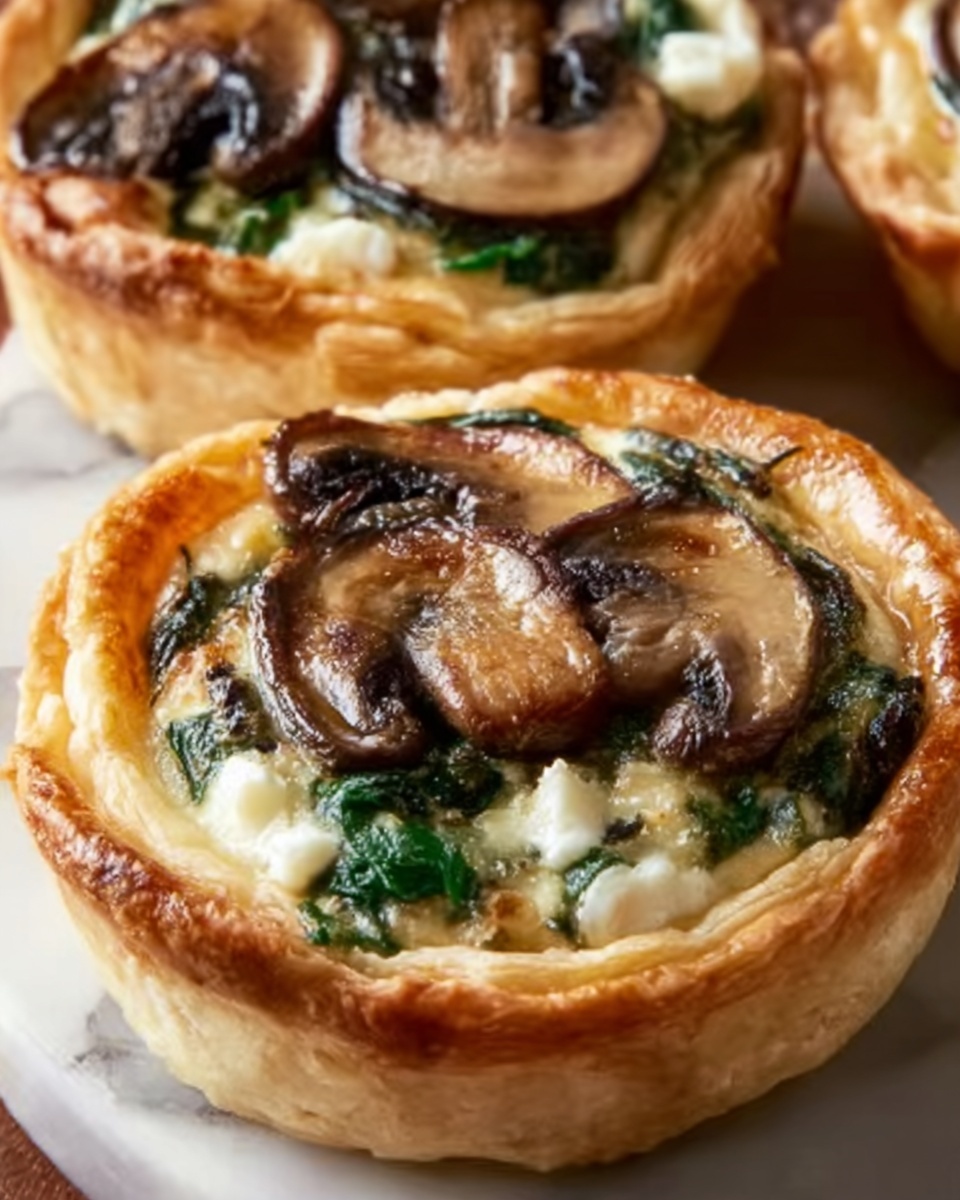 Savory Mushroom and Goat Cheese Tarts with Shallots Recipe - Recipe Image