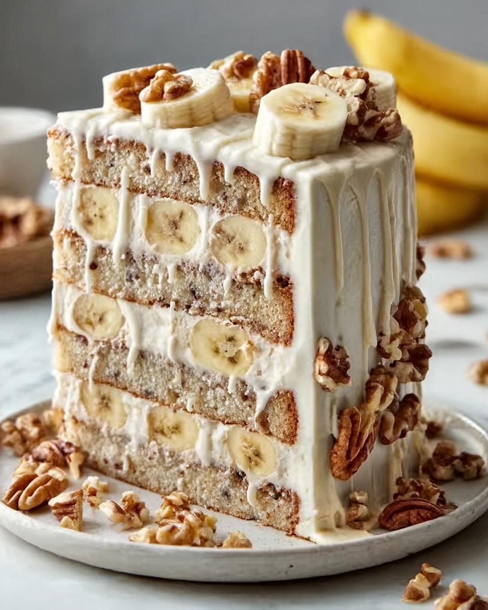 Heavenly Banana Walnut Cream Cake Recipe - Recipe Image