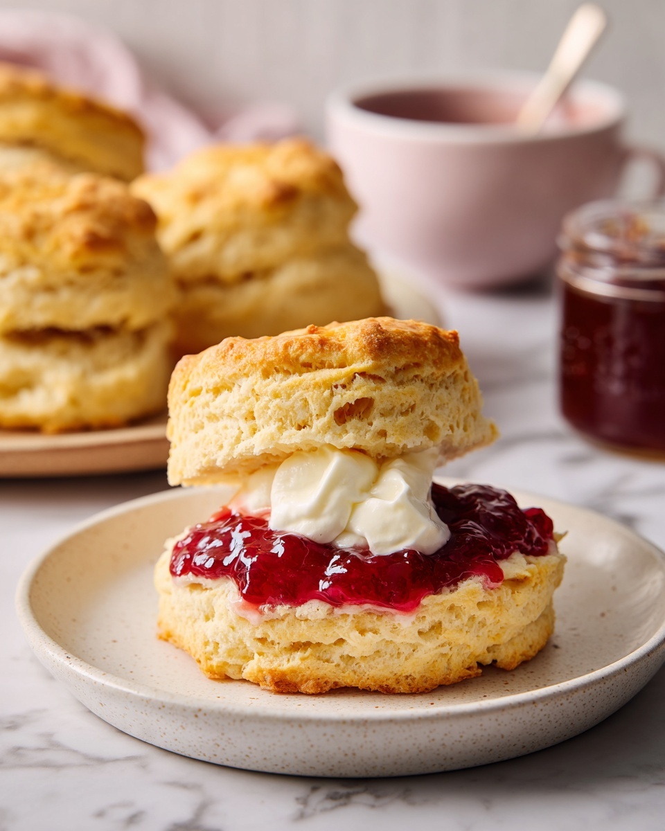 Rhubarb & Custard Scones Recipe - Recipe Image