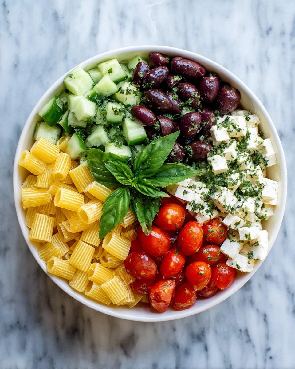 Horiatiki Pasta Salad Recipe - Recipe Image