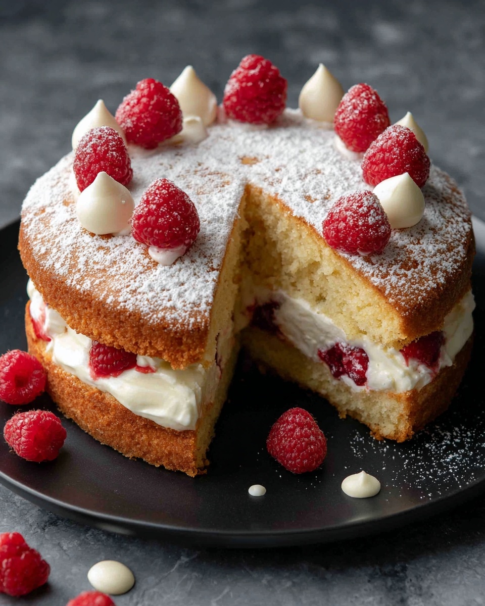 White Chocolate Chip Raspberry Cake Recipe - Recipe Image