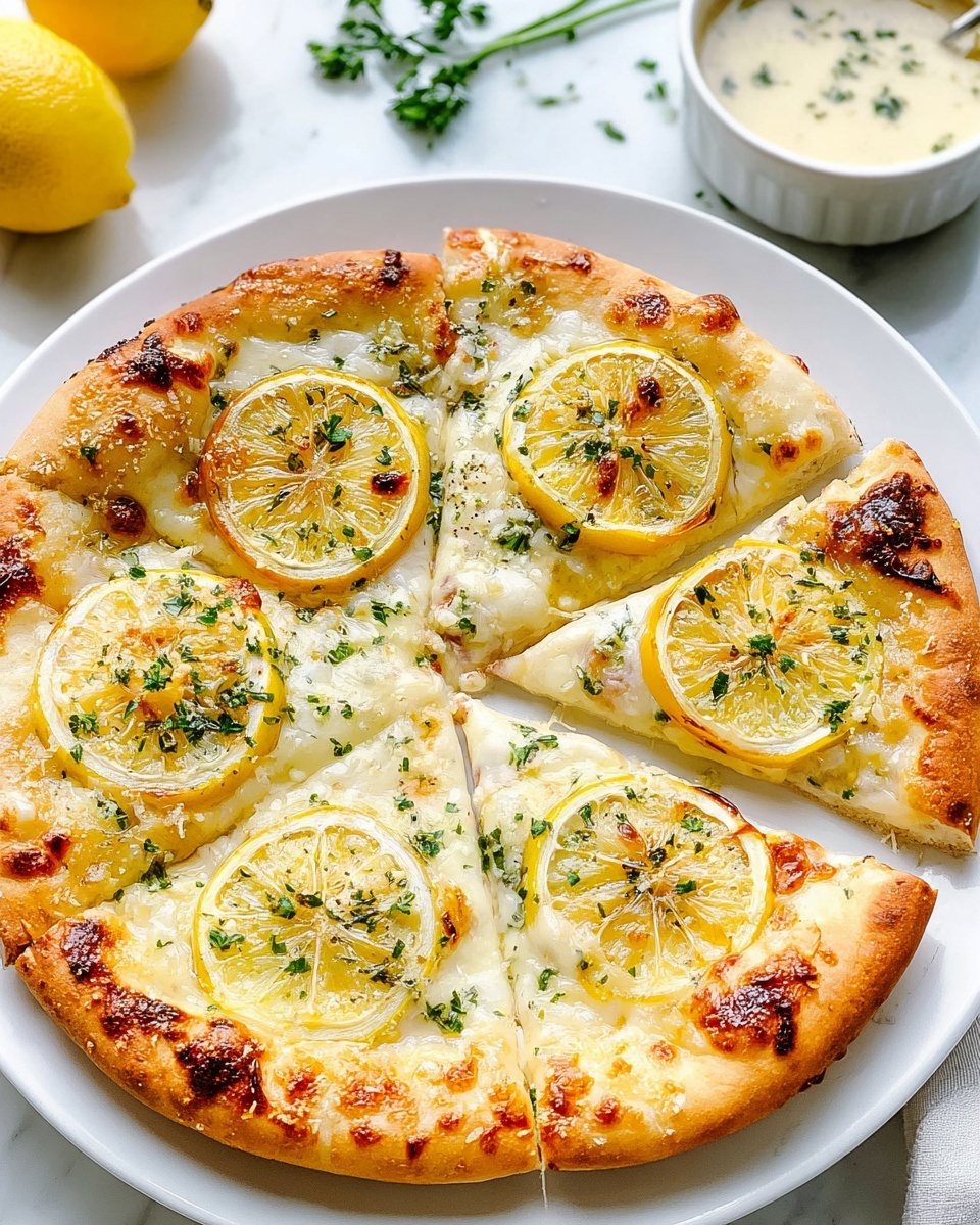 Lemon and Feta Pizza with Fresh Herbs Recipe - Recipe Image