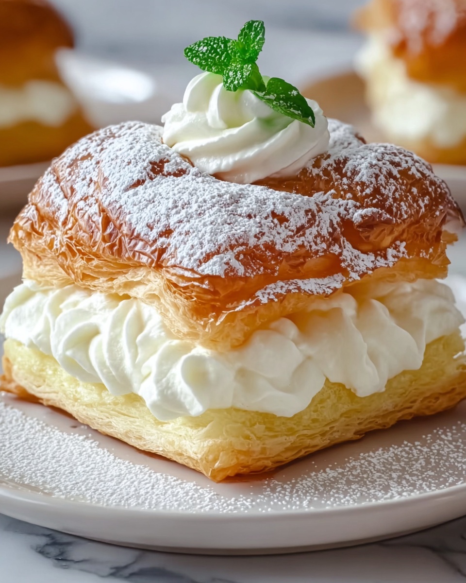 Cream Puff Cake with Vanilla Custard and Chocolate Glaze Recipe - Recipe Image