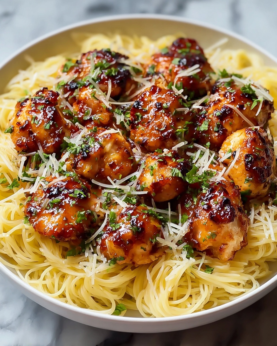 Garlic Butter Chicken Bites with Creamy Parmesan Pasta Recipe - Recipe Image