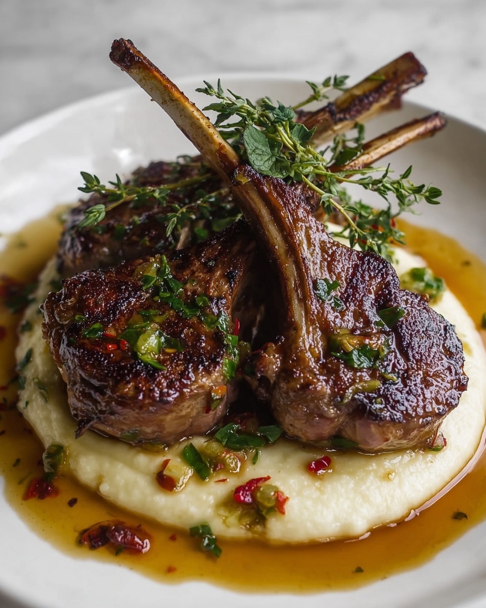 Honey Garlic Butter Lamb Cutlets Recipe - Recipe Image
