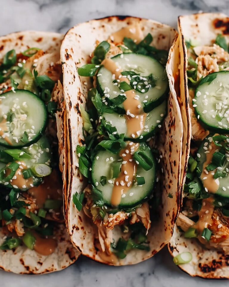 Teriyaki Chicken Tacos with Creamy Sesame Cucumbers Recipe