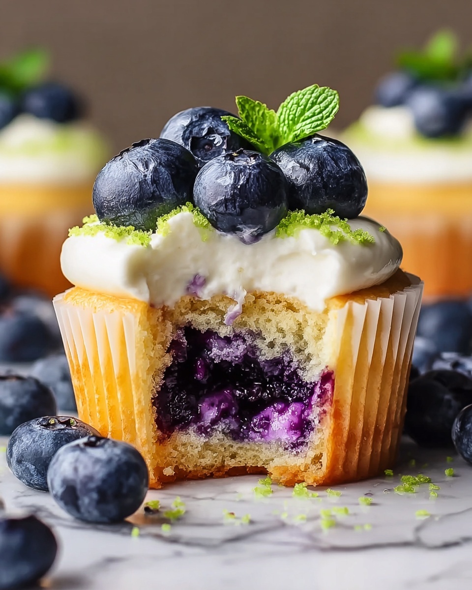 Blueberry Lime Cheesecake Cupcakes Recipe - Recipe Image