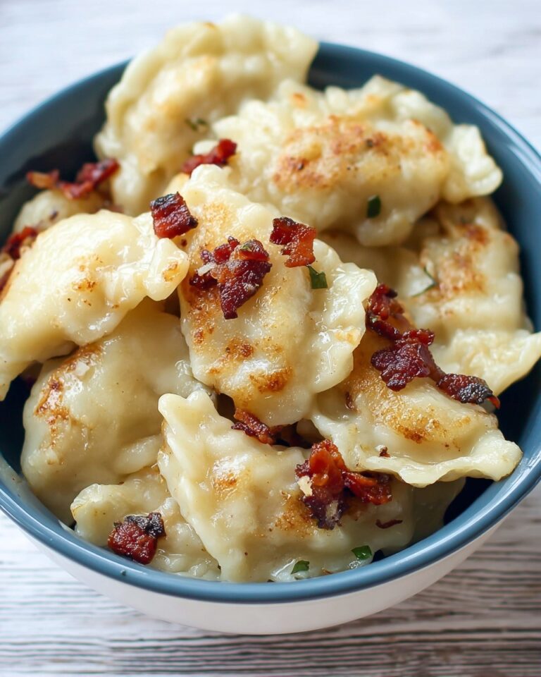 Creamy Bacon and Mozzarella Pierogi Recipe
