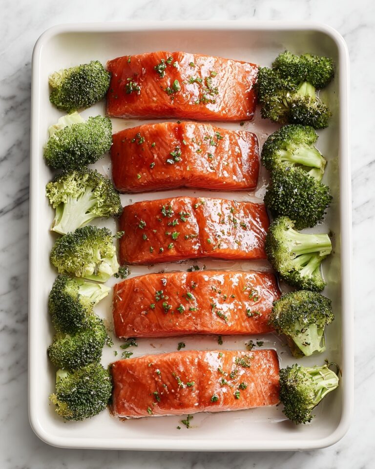 Apricot Dijon Glazed Salmon with Roasted Broccoli Recipe