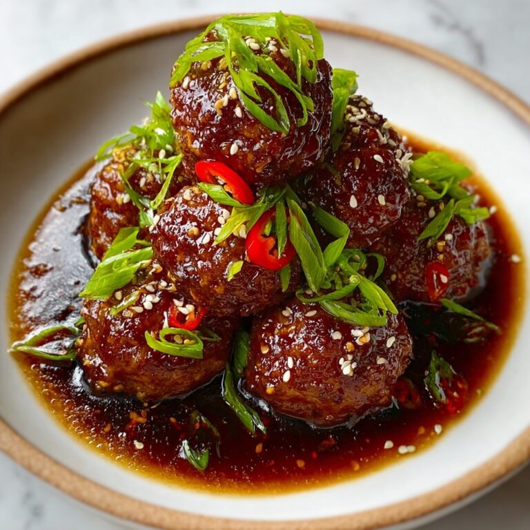 Savory Spicy Glazed Asian Pork Meatballs Recipe