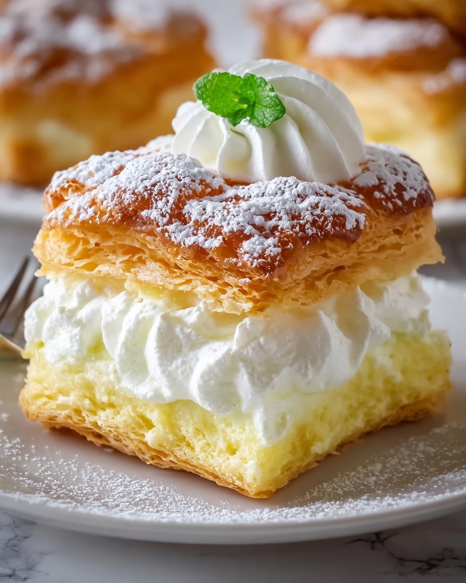 Cream Puff Cake with Vanilla Custard and Chocolate Glaze Recipe - Recipe Image