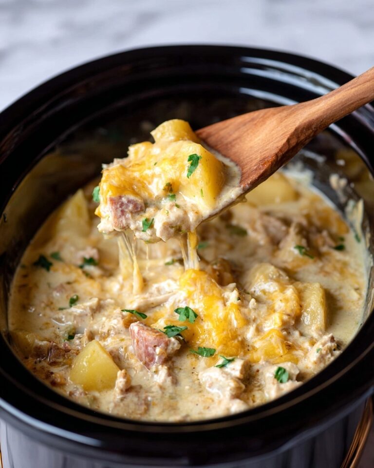 Crockpot Cheesy Chicken Sausage Casserole Recipe