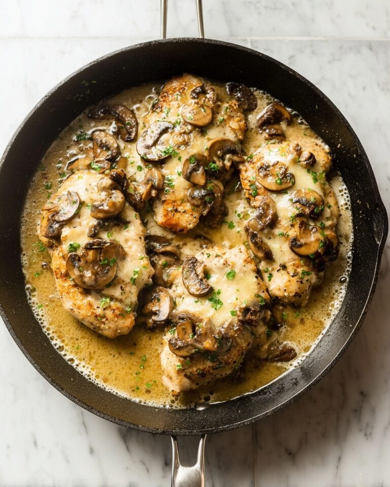 Mozzarella Mushroom White Wine Chicken Recipe