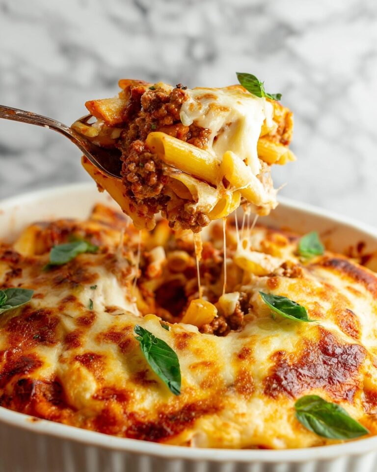 Cheesy Baked Mostaccioli with Sausage and Ricotta Recipe