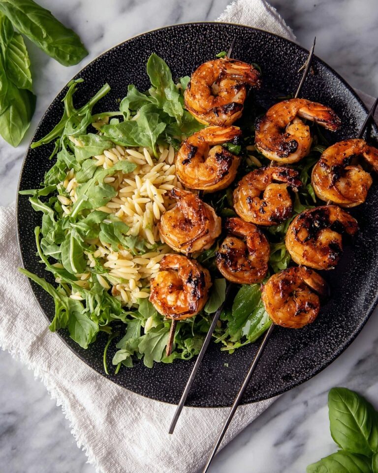 Grilled Shrimp, Orzo, and Arugula Salad Recipe