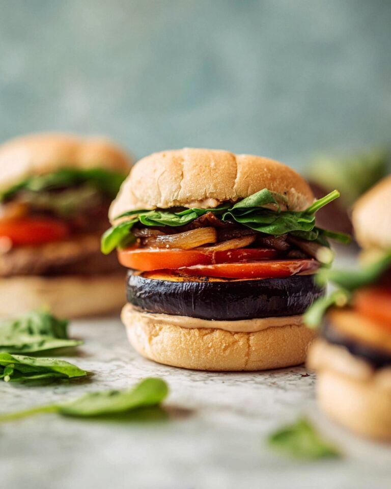 Grilled Portobello and Eggplant Veggie Burger Recipe