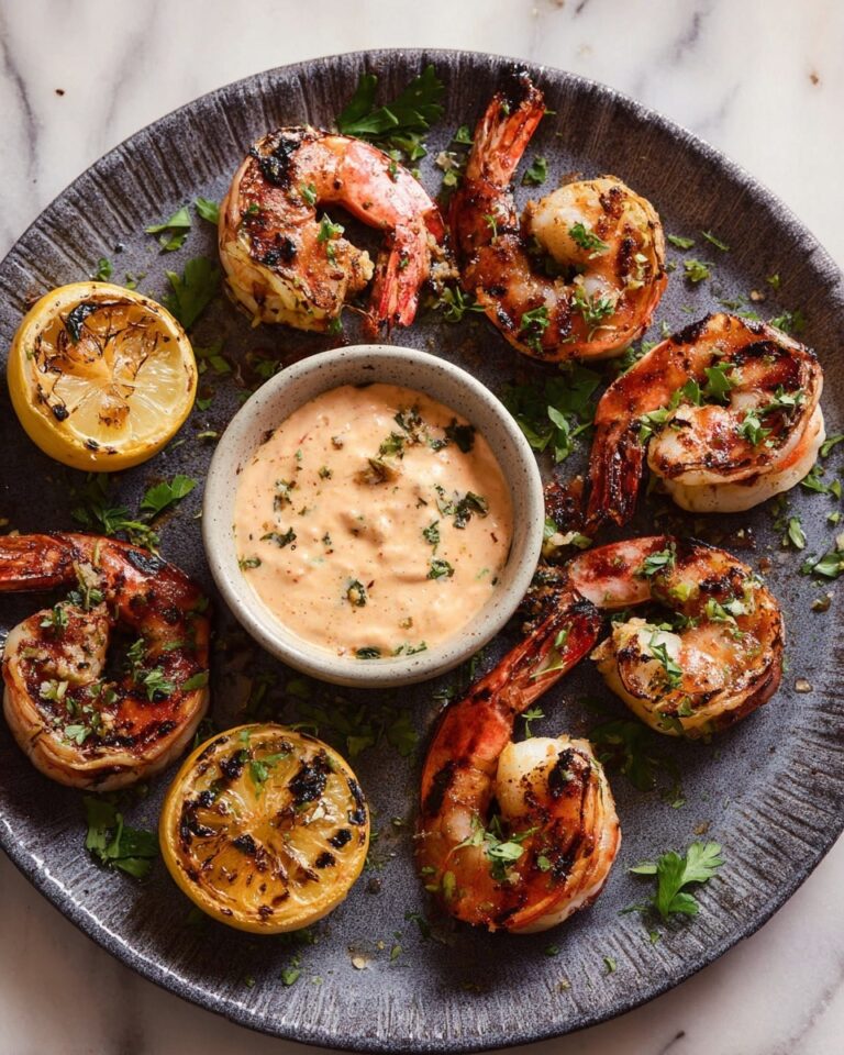 Grilled Garlic Jumbo Shrimp with Citrus Dipping Sauce Recipe