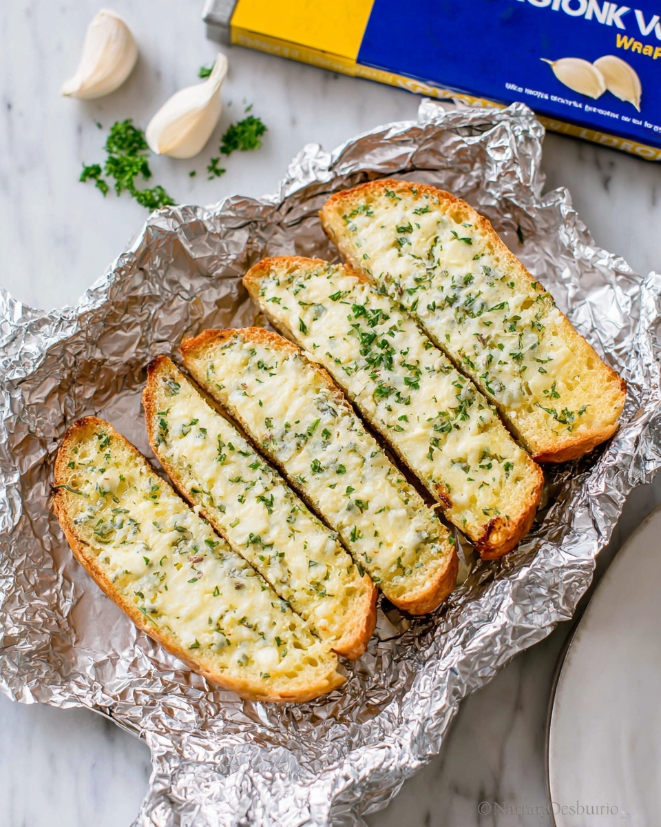 Garlic Bread with Parmesan, Mozzarella, and Fresh Parsley Recipe - Recipe Image