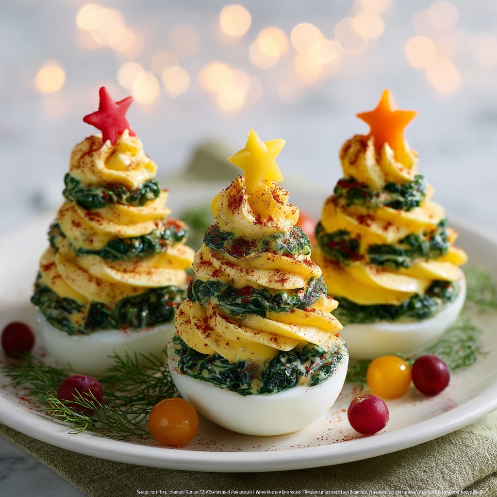 Deviled Egg Christmas Trees Recipe - Recipe Image