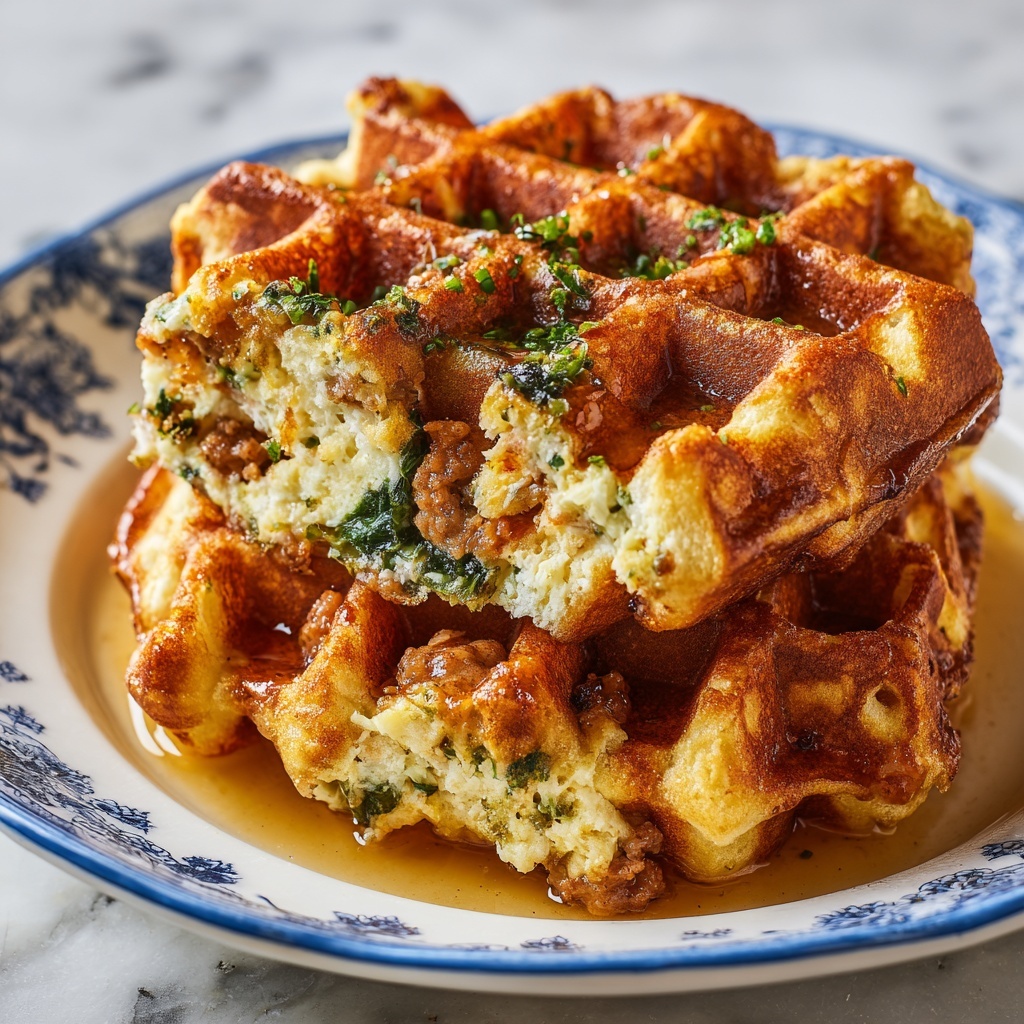 Savory Cottage Cheese Waffles Recipe - Recipe Image