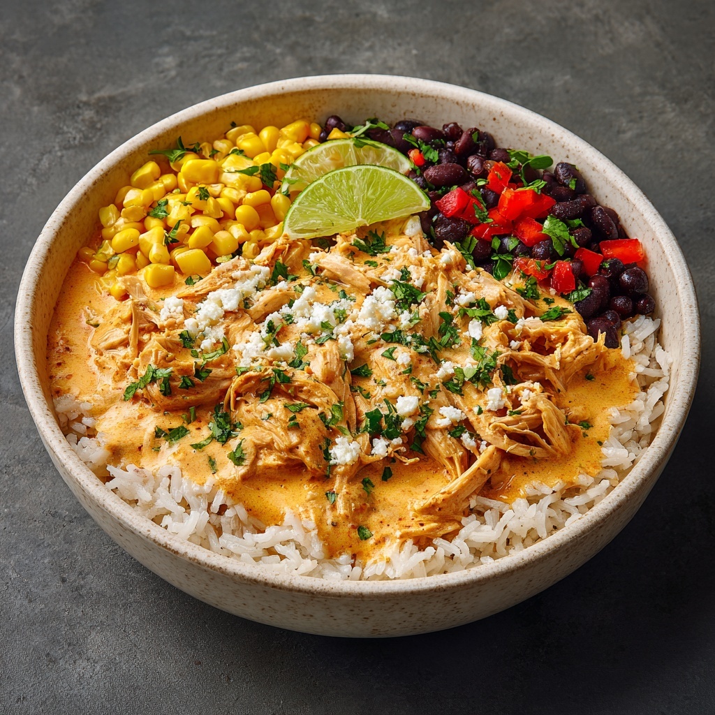 High-Protein Chicken Enchilada Bowls: Creamy, Meal-Prep Ready, and Protein-Packed Recipe - Recipe Image